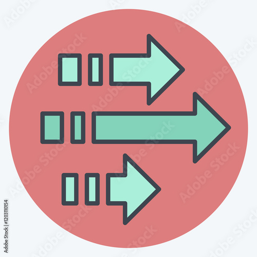 Icon Arrows. related to Speed symbol. color mate style. design editable