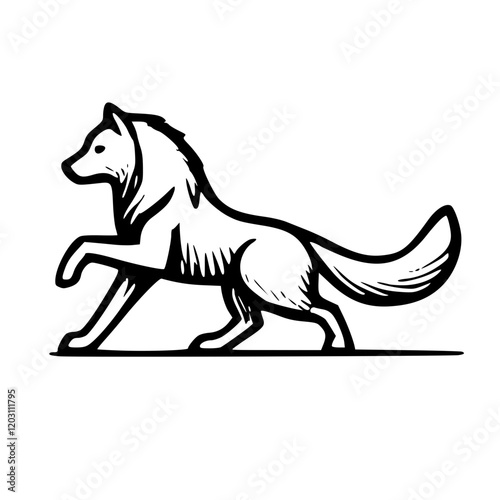 Symbol of Untamed Majesty The Artistic Representation of a Wolf Icon, Featuring Bold Creativity and Minimalist Design to Reflect the Mystery, Strength, and Fierce Elegance of the Wild