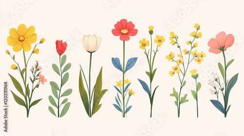 Simple vector flowers photo