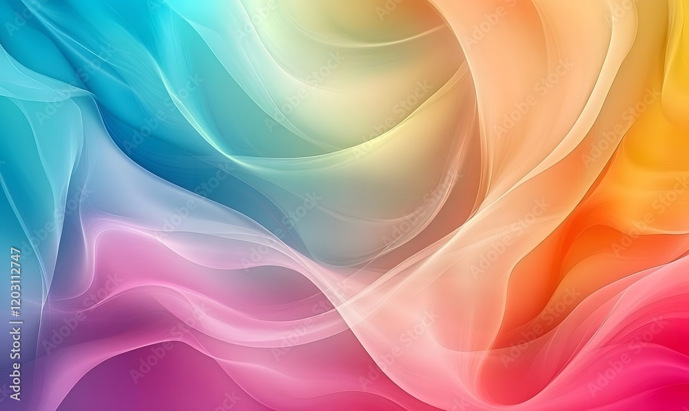 Fototapeta premium Abstract colorful flowing fabric waves.