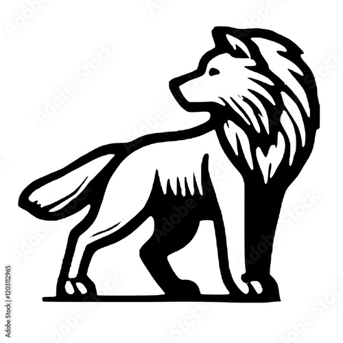 Symbol of Untamed Majesty The Artistic Representation of a Wolf Icon, Featuring Bold Creativity and Minimalist Design to Reflect the Mystery, Strength, and Fierce Elegance of the Wild