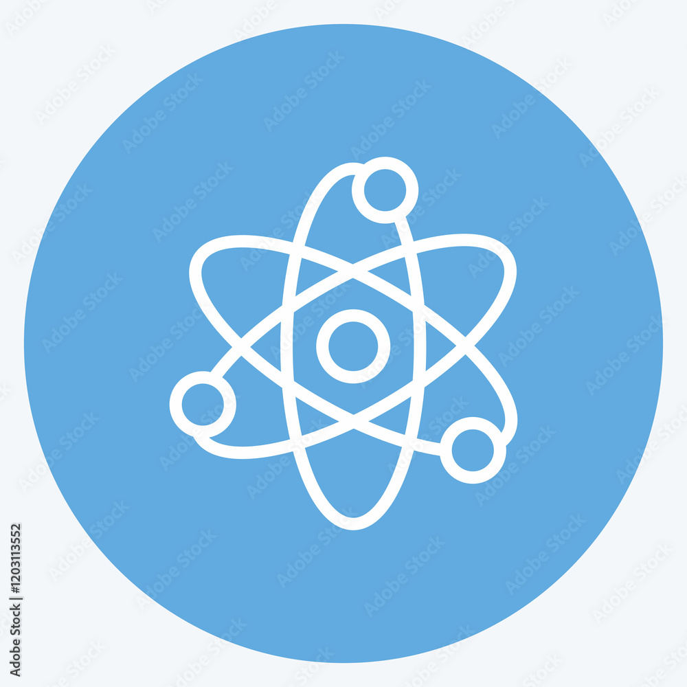 Icon Atomic Energy. suitable for education symbol. blue eyes style. simple design editable Icon Atomic Energy. suitable for education symbol. blue eyes style. simple design editable