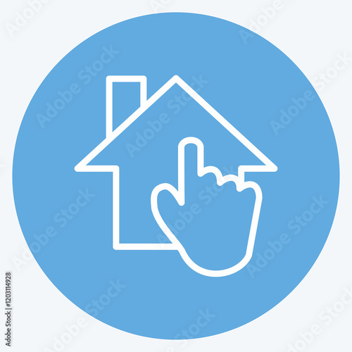 Icon Smart Home. suitable for education symbol. blue eyes style. simple design editable