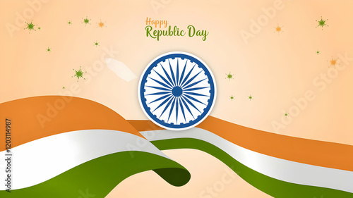 Happy Republic Day Celebration Greeting Background Template - 74th Indian Republic Day Celebration Background