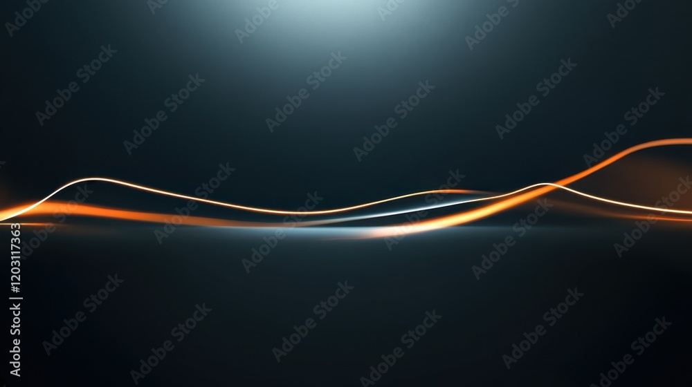 Minimal glowing light line on dark background Minimal glowing light line on dark background