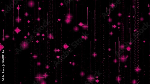 Colorful digital abstract sparkles animation background in 4k