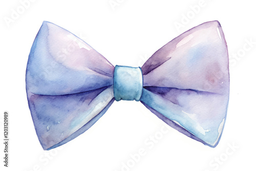 Watercolor bow tie, elegant design, soft pastel colors, fashion accessory, artistic illustration, stylish decor.