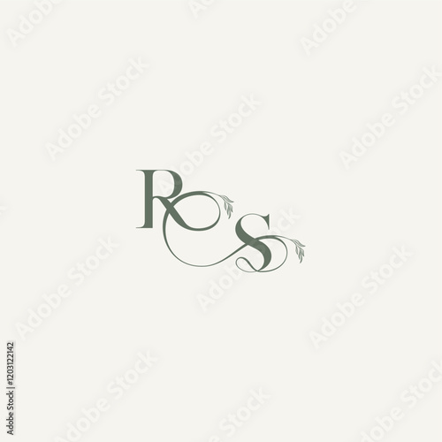 wedding concept monogram elegant and elegant logo SR organic hairline logotype letter