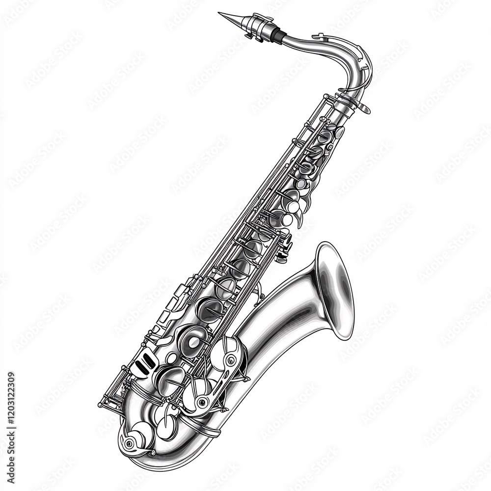 Obraz premium saxophone on white