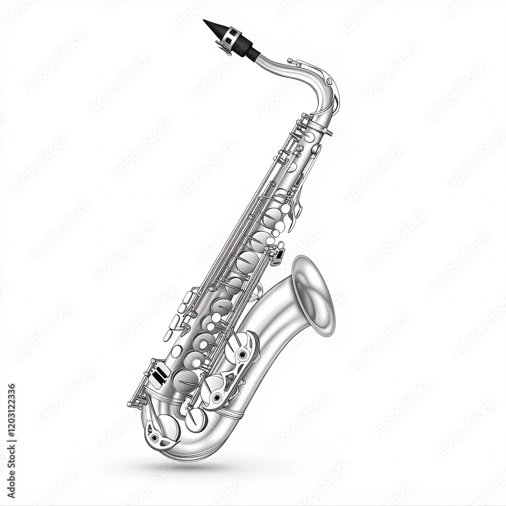 Naklejka premium saxophone on white