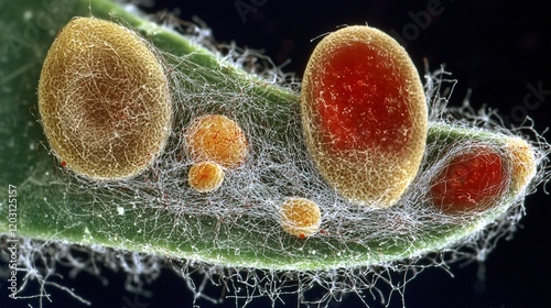 shot of blood clot, with clear view of platelets and fibrin network, illustrating formation of a stable clot Blood Clot Formation 