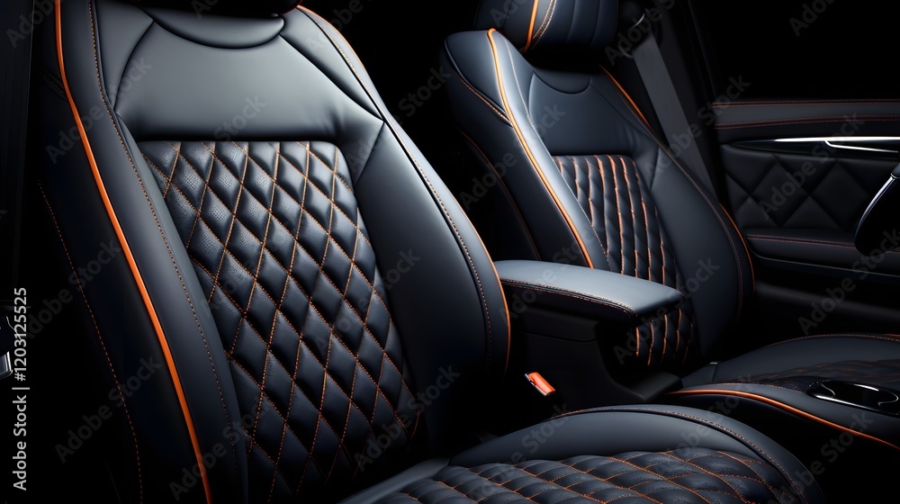 Obraz premium Luxurious Quilted Upholstery Adorning the Premium Seating of a High End Automobile Interior Design