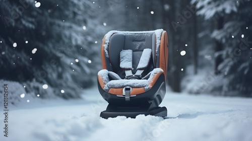 Heated car seat providing cozy warmth and comfort for the driver on a cold winter day  The car s interior features a plush photo