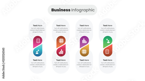 Business process infographic for presentation design.