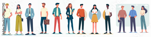 Wallpaper Mural bundle illustration of people character Torontodigital.ca