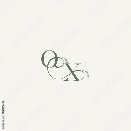 XO letter elegant and elegant logo organic hairline logotype wedding concept monogram