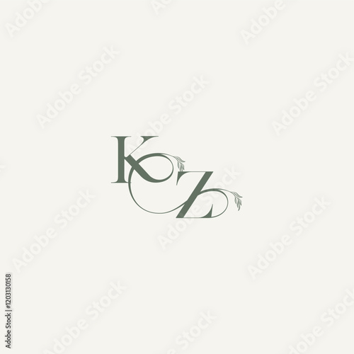 ZK letter elegant and elegant logo organic hairline logotype wedding concept monogram