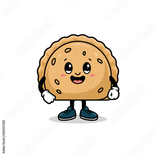 Kawaii Empanada Character Illustration