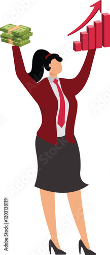 Value stock vs growth stock comparison between investing style professional choosing asset for earning or profit in market concept businesswoman compare between value and growth stock in his hand