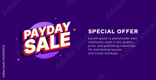 Payday sale badge or icon with red purple for promotion material design