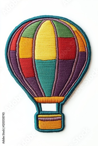 Colorful embroidered hot air balloon patch	