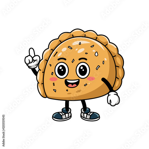 Kawaii Empanada Character Illustration