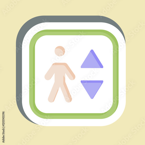 Sticker Elevator. related to Public symbol. design editable