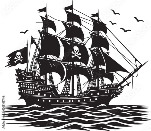 Pirate ship silhouette