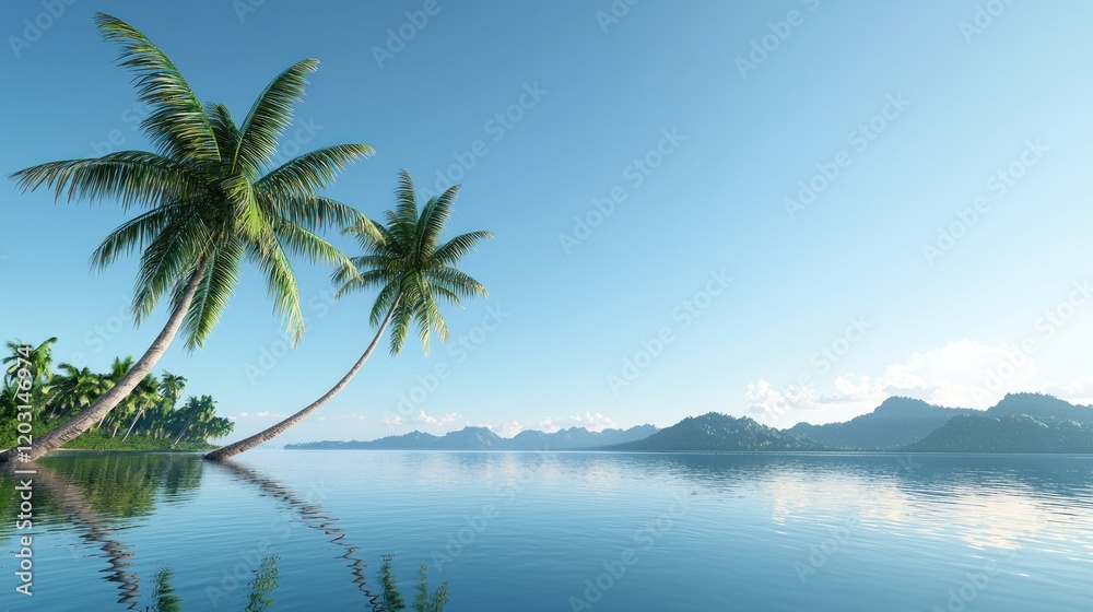 Obraz premium Tranquil Tropical Beach Scene