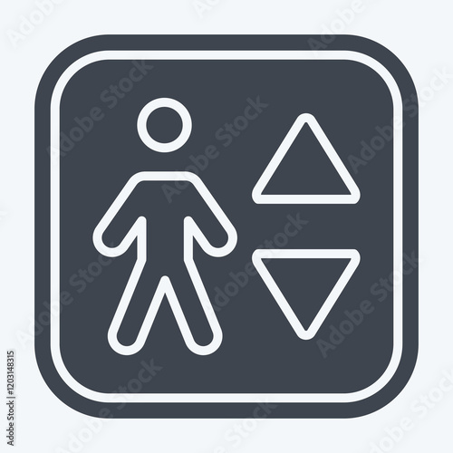 Icon Elevator. related to Public symbol. glyph style. design editable