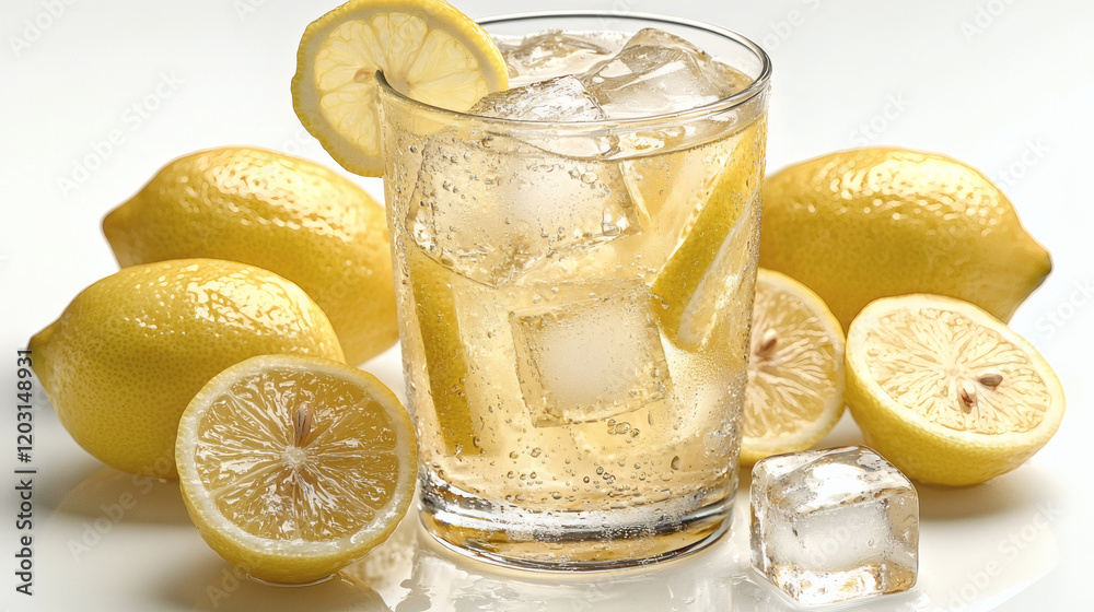 Refreshing Lemonade with Ice Cubes Refreshing Lemonade with Ice Cubes