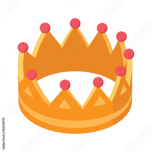 Icon of elegant golden crown symbolizing royalty, luxury, or leadership.