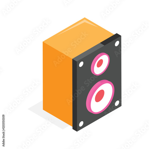 Vibrant speaker icon for music, parties, and events.