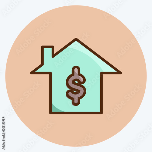 Icon Home Loan. suitable for education symbol. flat style. simple design editable