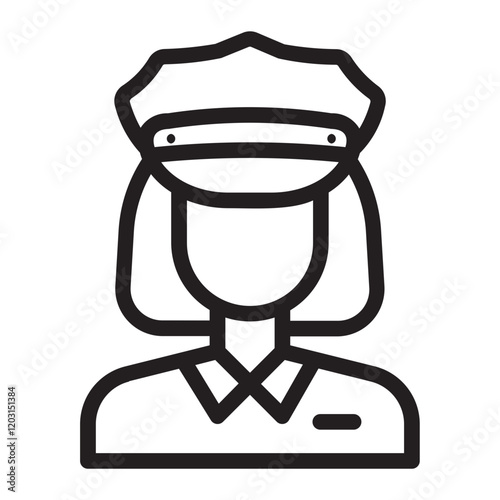 policewoman line icon