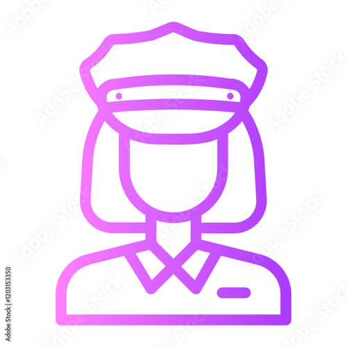 policewoman line icon