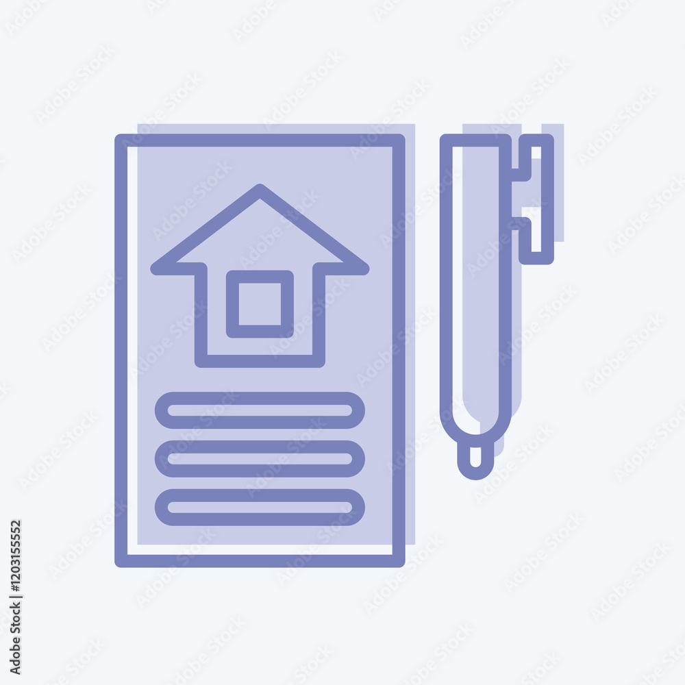 Icon Contract. suitable for education symbol. two tone style. simple design editable Icon Contract. suitable for education symbol. two tone style. simple design editable