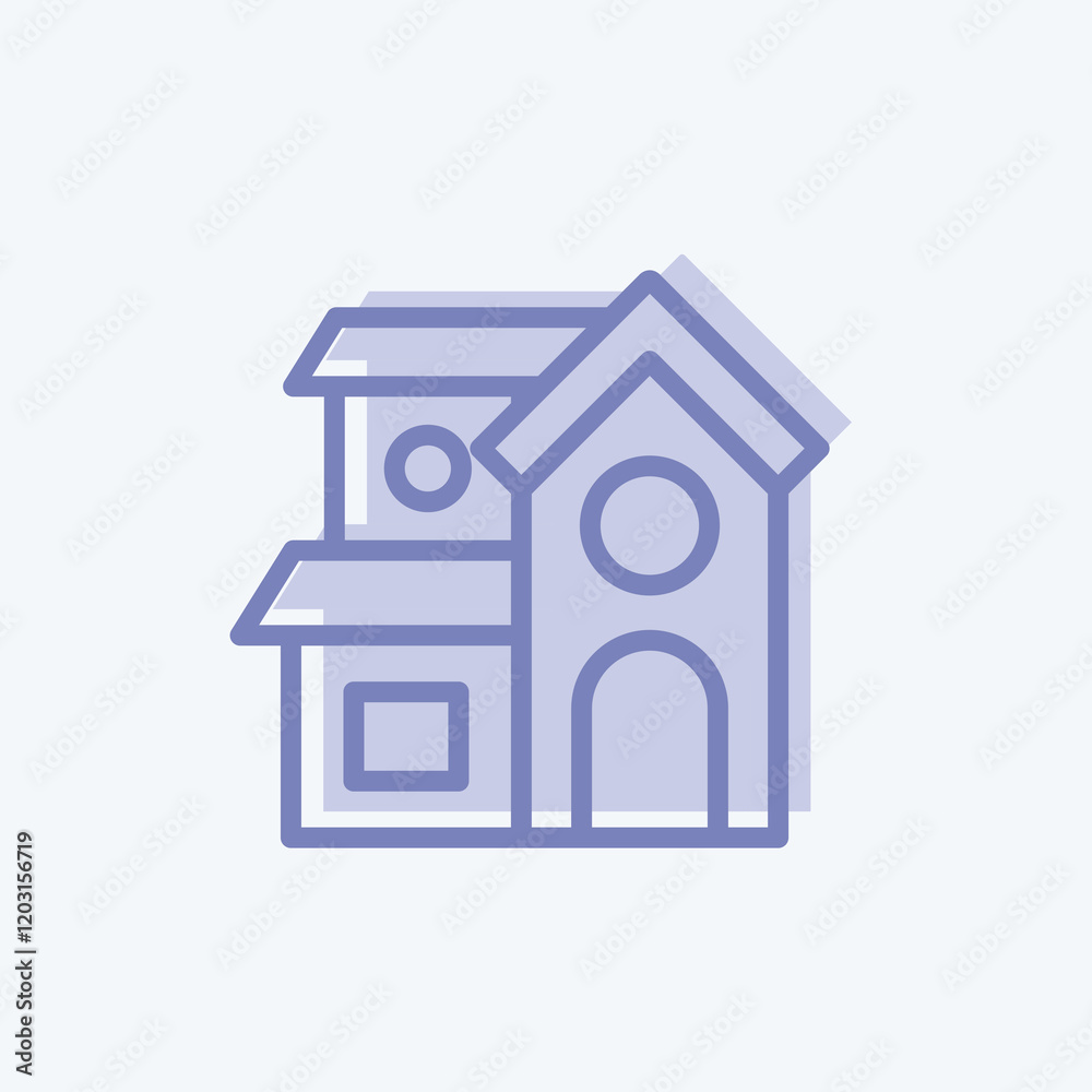Icon Villa. suitable for education symbol. two tone style. simple design editable Icon Villa. suitable for education symbol. two tone style. simple design editable