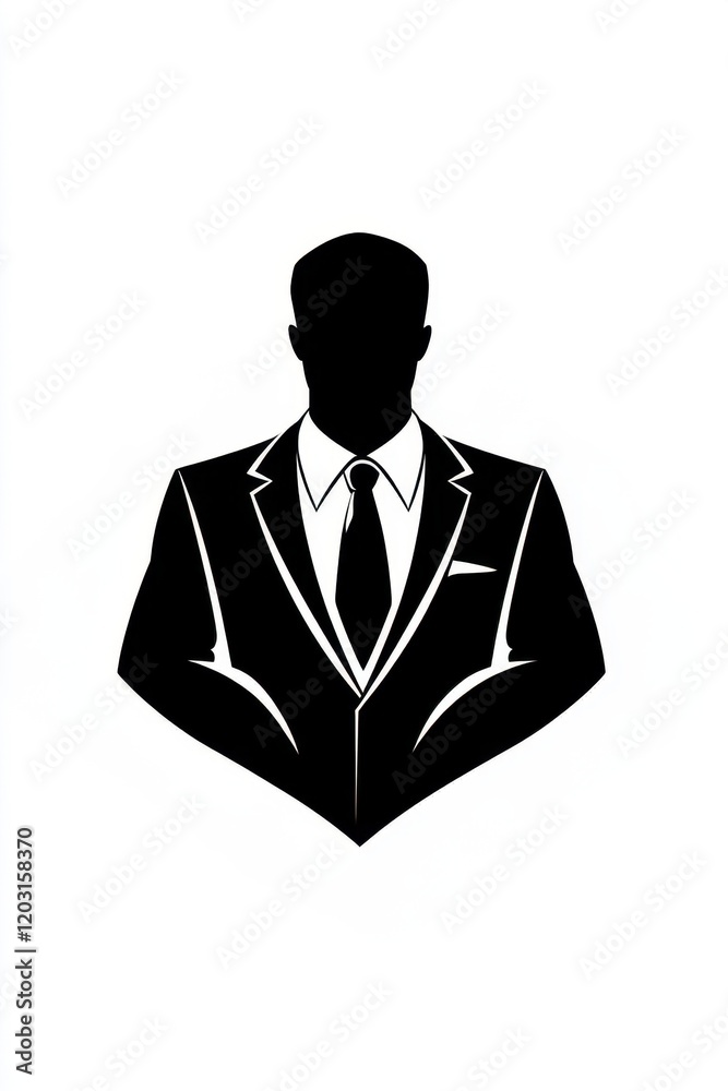 Silhouette of businessman in suit and tie Silhouette of businessman in suit and tie