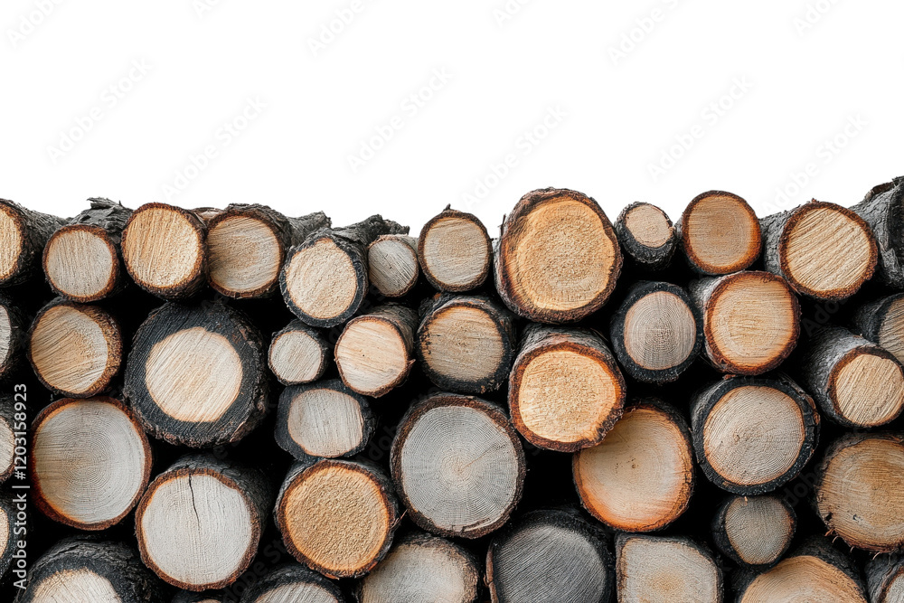 Stacked logs ready for winter warmth in a cozy cabin setting Stacked logs ready for winter warmth in a cozy cabin setting
