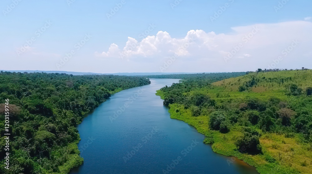 Naklejka premium Serene Tropical River