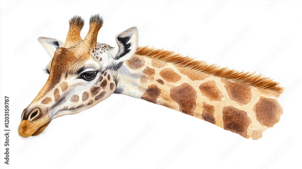 Obraz premium Giraffe tall forest ,gentle giant,long neck,jungle animal, wild creature, forest friend, long necked, towering, high reaching