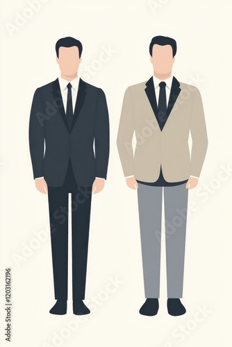 Two businessmen in formal suits illustration	 photo