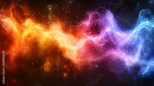 Wallpaper Mural Cosmic Energy Flow: Vibrant Nebula with Glowing Particles and Iridescent Colors Torontodigital.ca