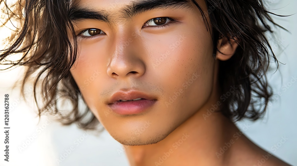 Obraz premium Refined Elegance: Handsome Male Face for Skincare