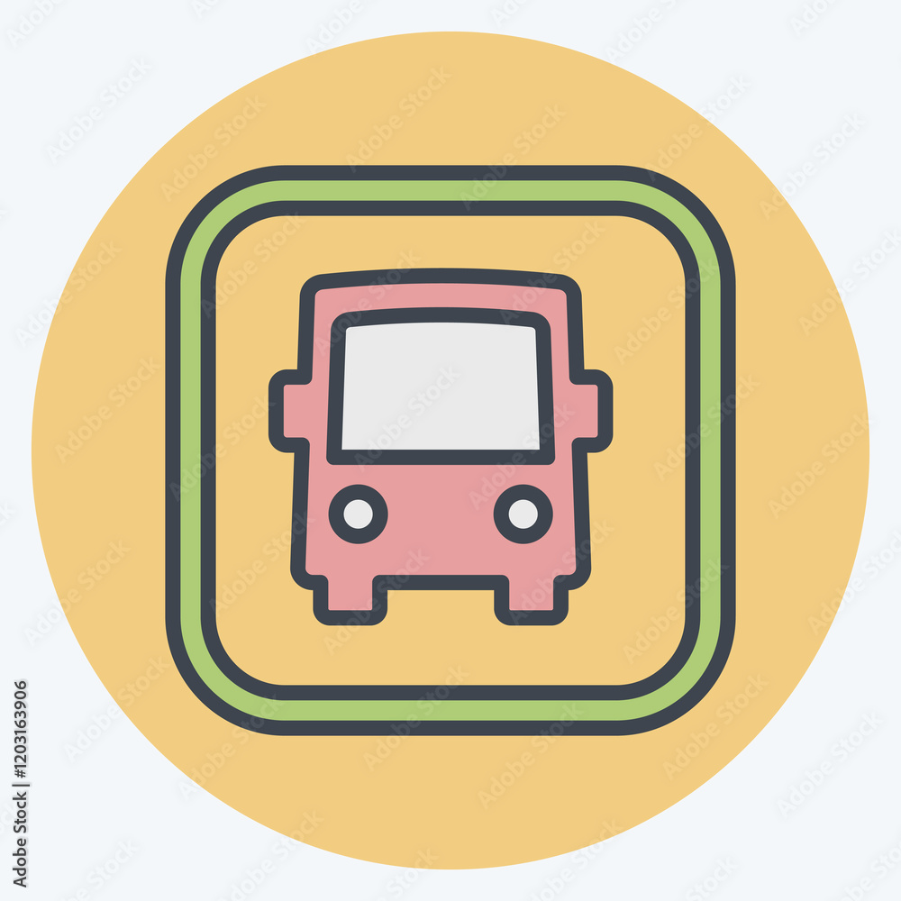 Icon Bus. related to Public symbol. color mate style. design editable Icon Bus. related to Public symbol. color mate style. design editable