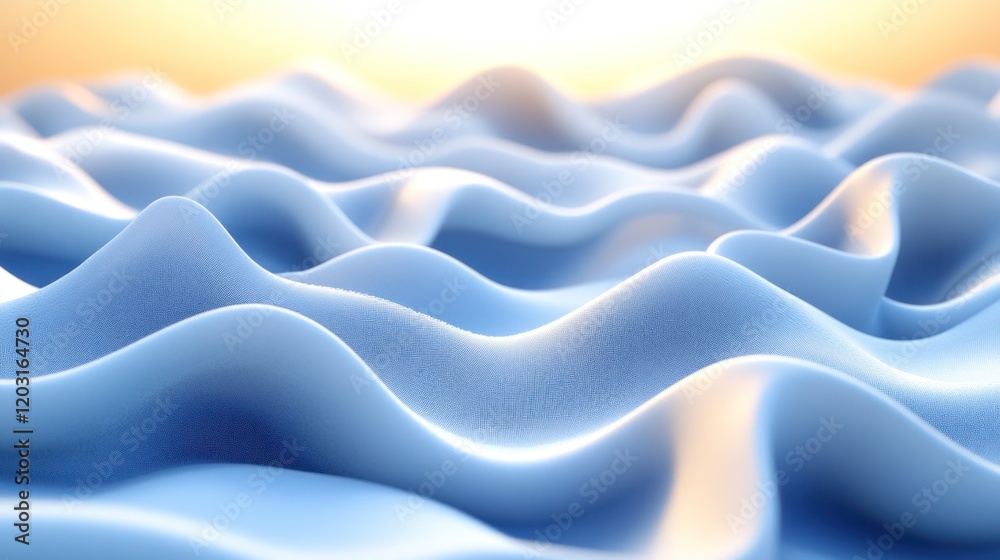 Fototapeta premium Blue waves, sunset backdrop, texture, design