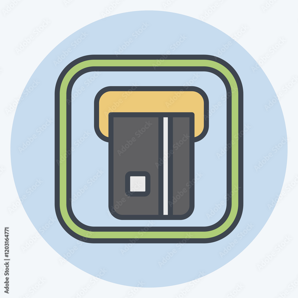Icon ATM. related to Public symbol. color mate style. design editable Icon ATM. related to Public symbol. color mate style. design editable