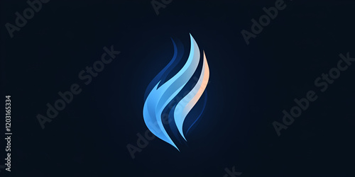 Dynamic flame logo design with a modern blue and orange gradient, Abstract fire and flame logo design in blue and orange colors photo