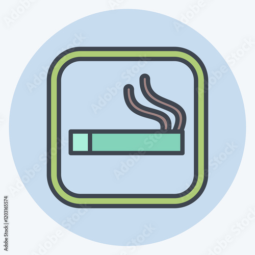 Icon Smoking Area. related to Public symbol. color mate style. design editable